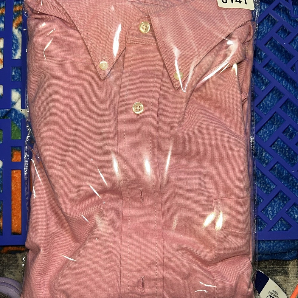 Lands End Pink Shirt 17 X 33 Unisex chest 22 no flaws 141 - Picture 9 of 9